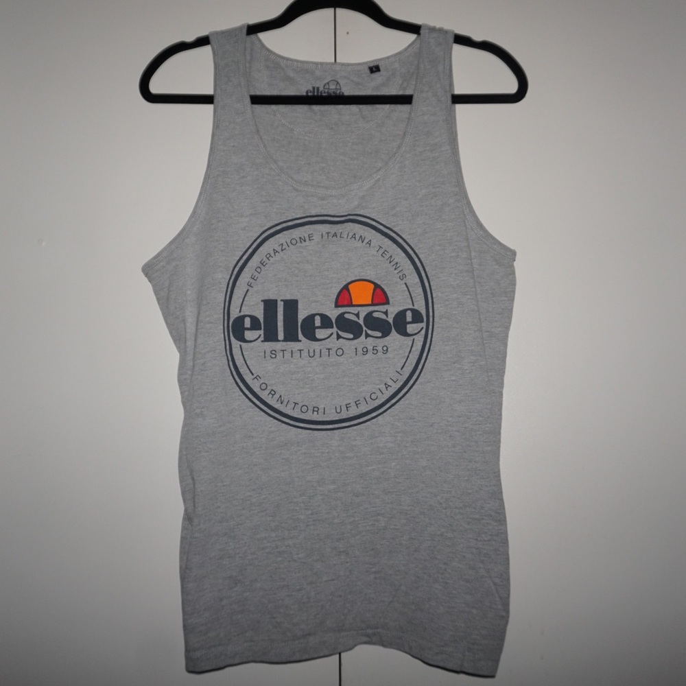 Men’s Retro Ellesse Tank Top Grey Large